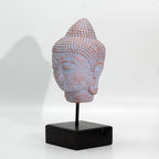 Stillness Buddha Head Statue on Stand, Blue Copper – view 3