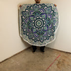 Small Mandala Roundie Cotton Art (130cm) - Teal & Blue – view 2