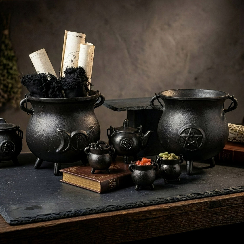 Extra Large Cast Iron Cauldron with Pentagram 23x18cm – view 7
