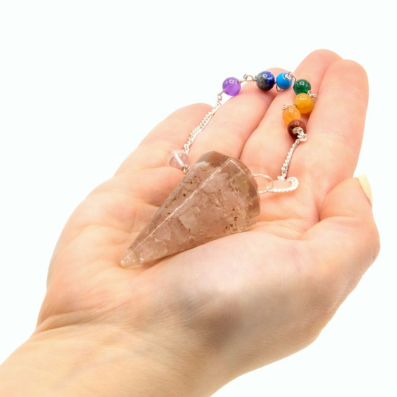 Orgonite Pendulum with Rose Quartz Chip – view 2