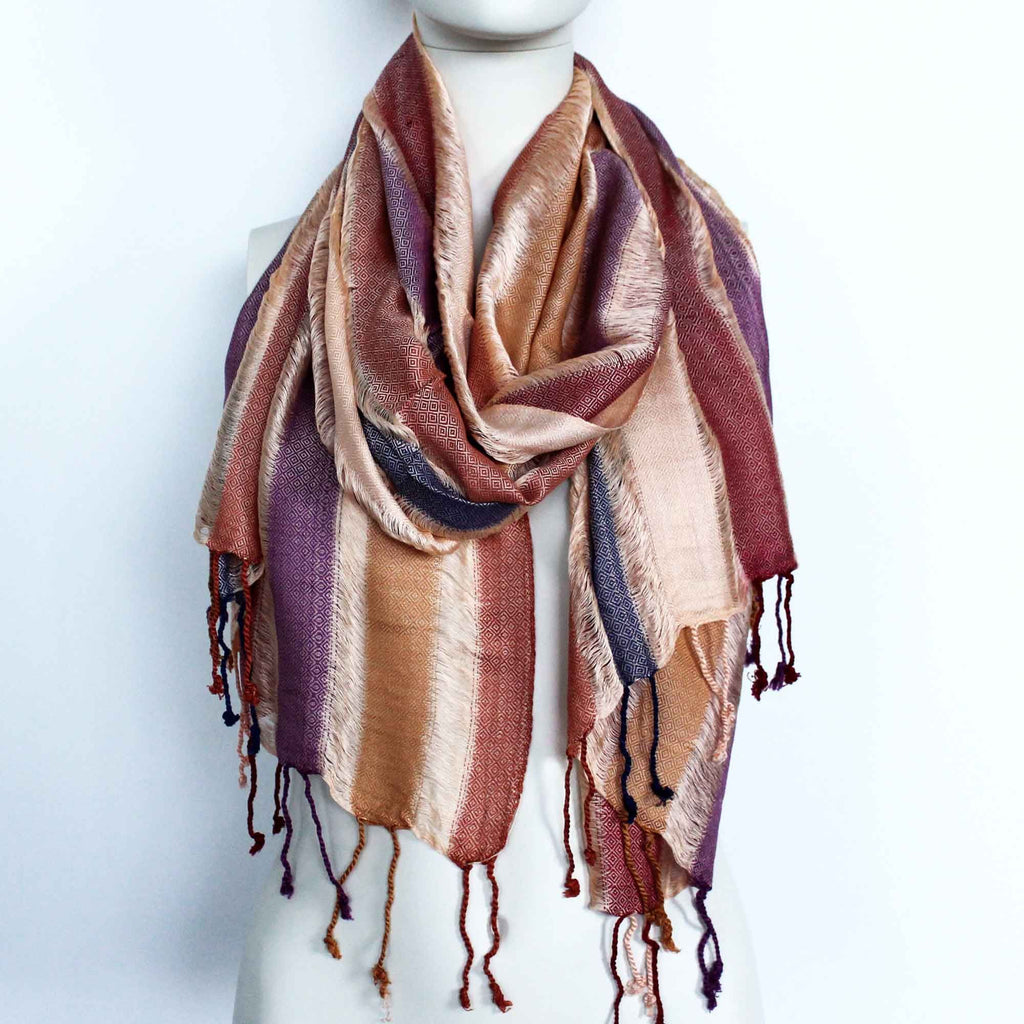 Indian Boho Scarf - Random Greens, 70x180cm – view 2