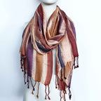 Indian Boho Scarf - Random Greens, 70x180cm – view 2