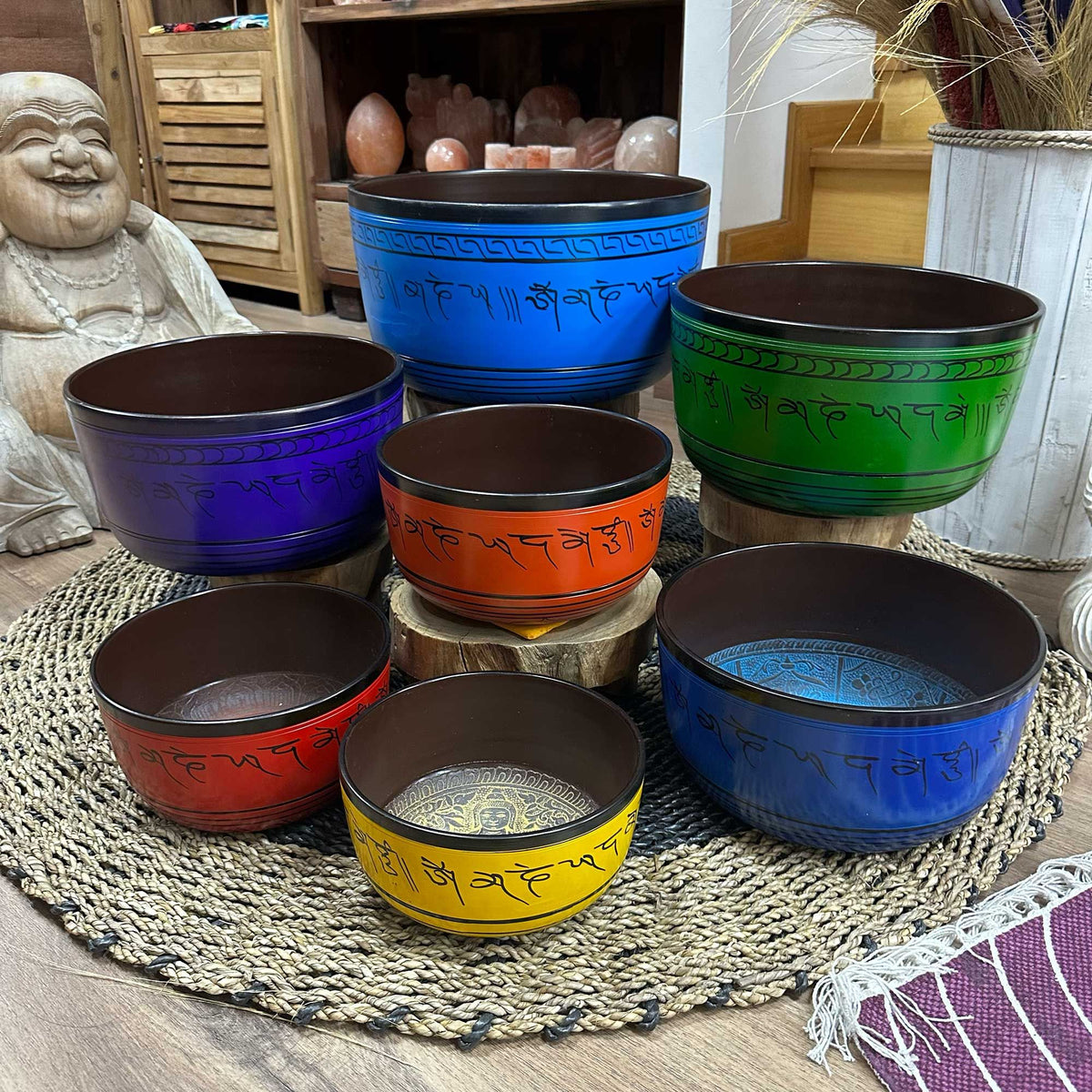 Large Chakra Set of Seven Singing Bowls (19.5-35cm) – view 2