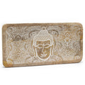 Mango Wood Long Tray 30x15cm, Buddha Face Whitewash