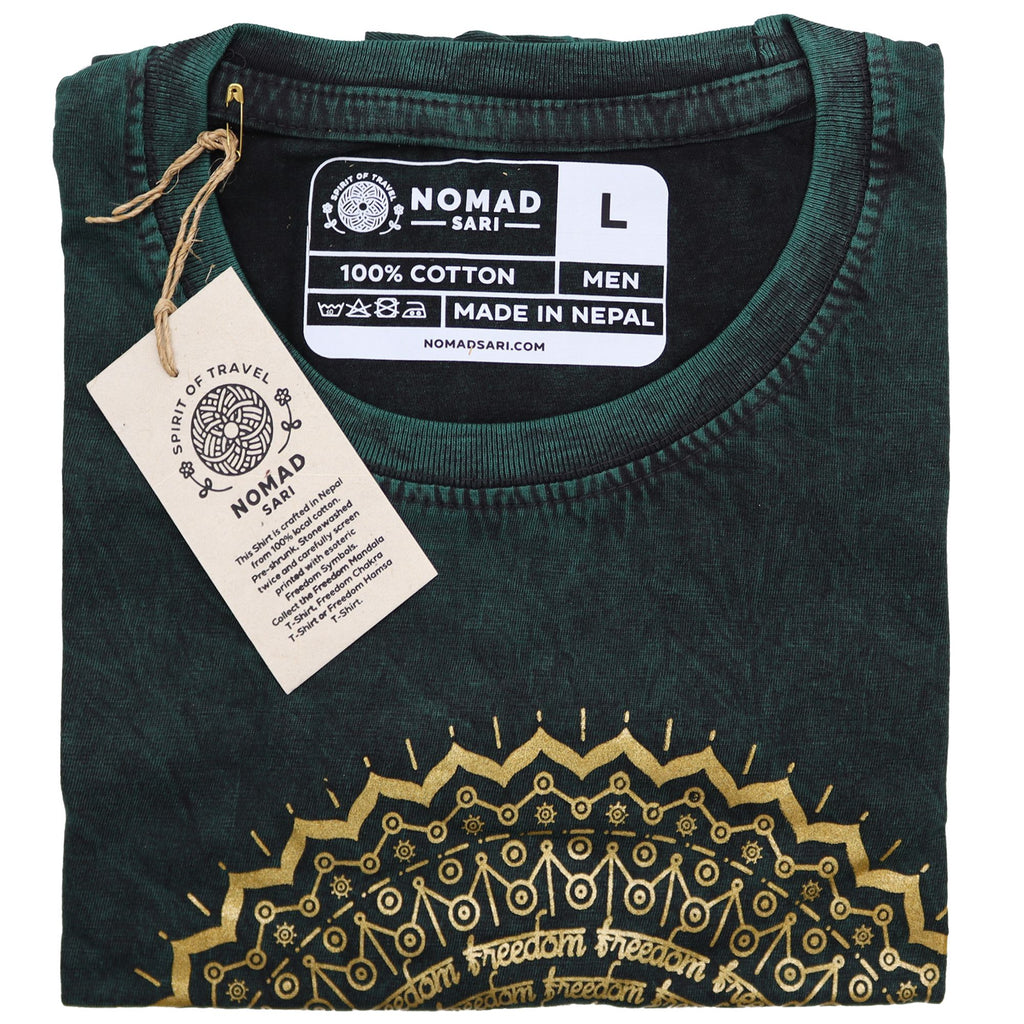 Nomad Sari Stonewashed T-Shirt - Hamsa - Green - Large – view 2