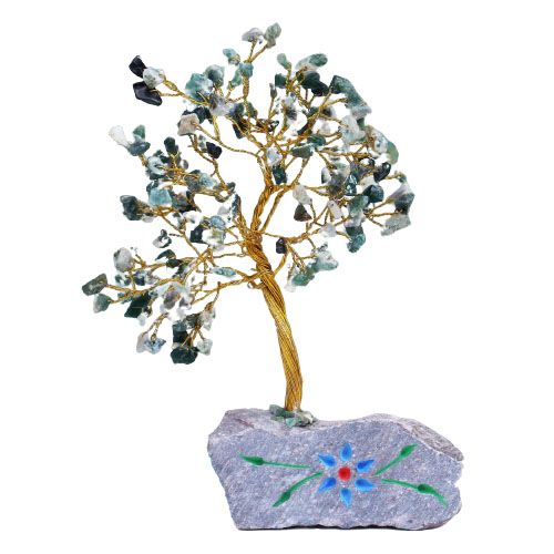 Tree Agate Gemstone Tree - 160 Stones