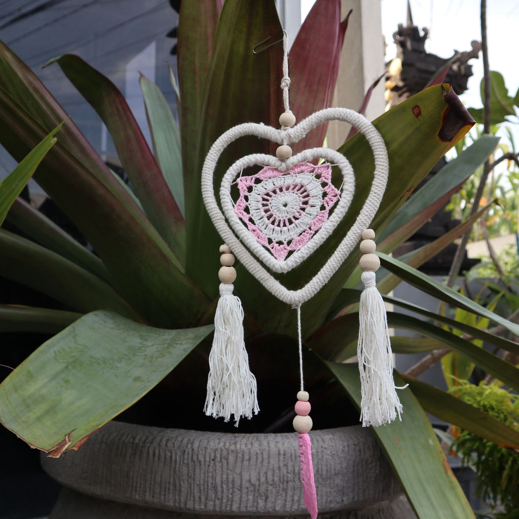 Medium Pink Dream Catcher - Heart in Heart – view 5