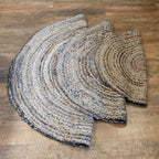 Round Jute and Recycled Denim Rug - 90 cm – view 4