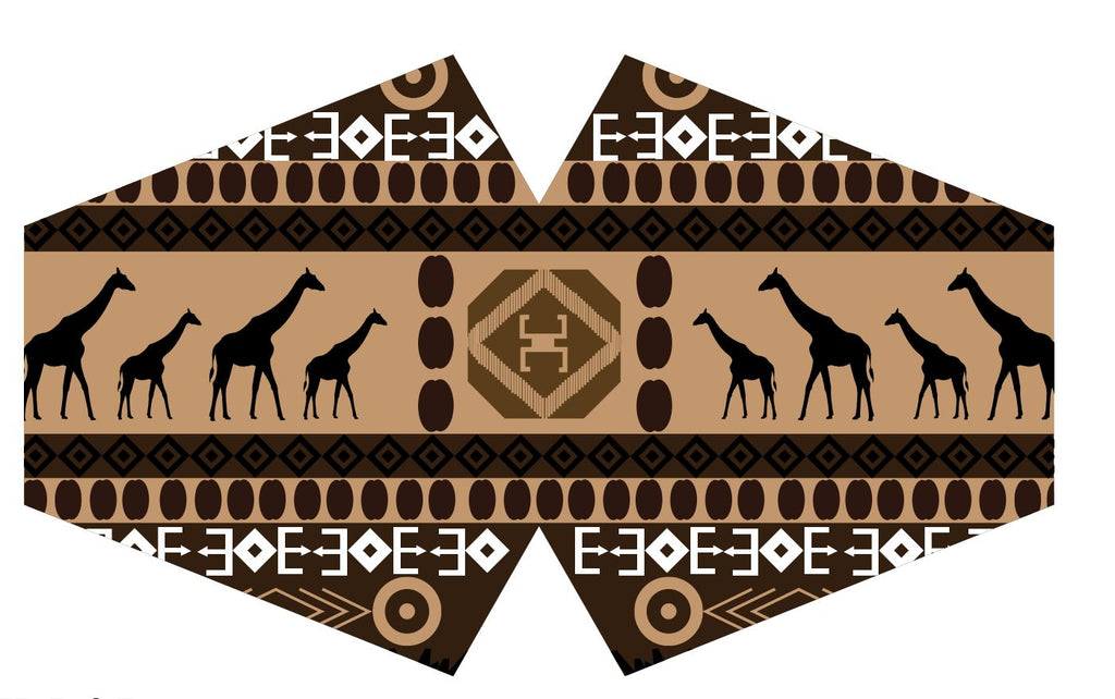Reusable Fabric Face Covering for Adults, African Tribal Print