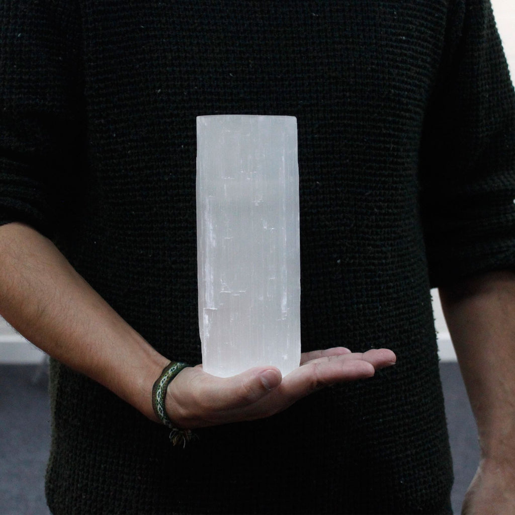 Selenite Cylinder Candle Holder - 20 cm – view 2