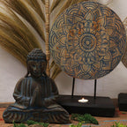 Buddha Feng Shui Set, Flower Mandala, Blue Finish – view 2