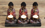 Antique Buddha Three Devotees Candle Holder – view 3