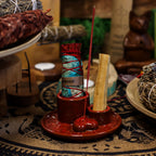 Ceramic Palo Santo & Smudge Holder, Mandala, Red with Heart – view 10