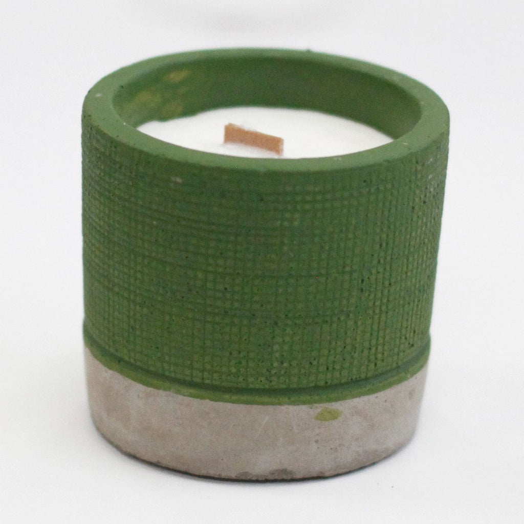 Concrete Wooden Wick Candle - Green - Sea Moss & Herbs – view 5
