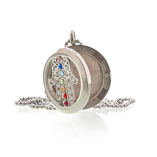 Aromatherapy Diffuser Necklace - Hamsa Chakra 30mm – view 3