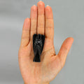 Hand Carved Black Agate Gemstone Angel Figure