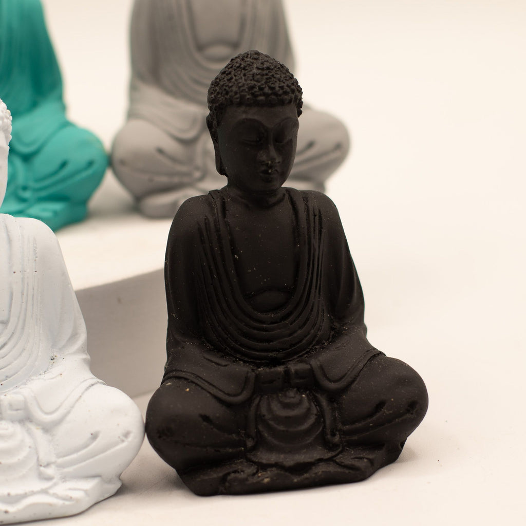 Matt Mini Buddha Statues - Assorted Colours, Set of 6 – view 2