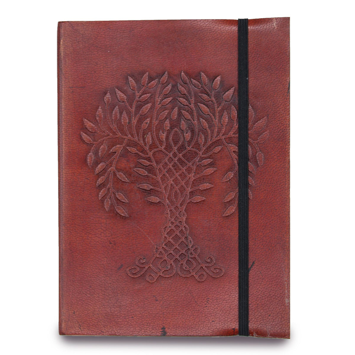 Small Vegetable Tanned Leather Notebook with Strap – Tree of Life – view 6