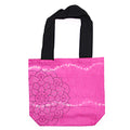 Tie-Dye Cotton Bag - Mandala Print - Magenta - Black Handle