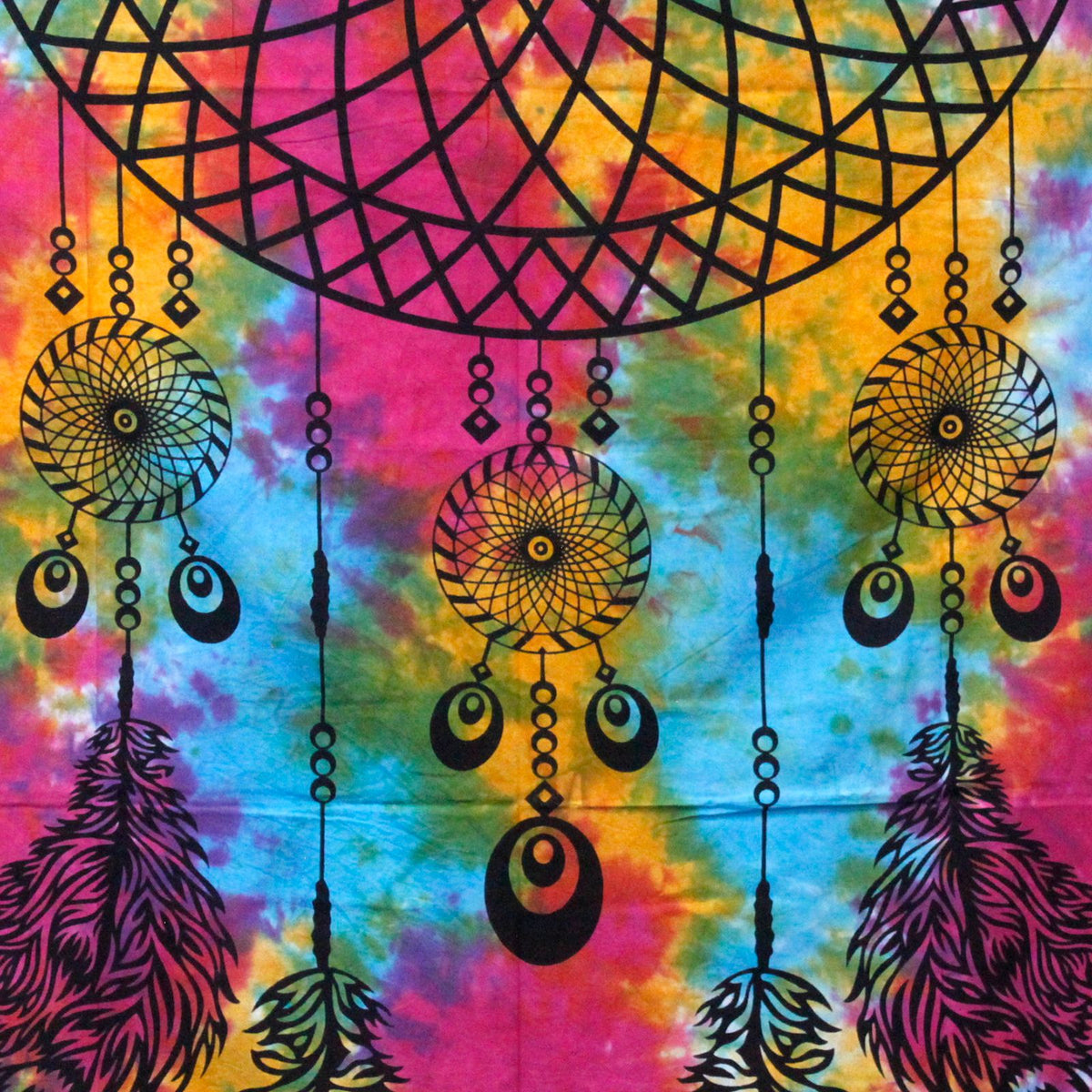 Double Cotton Bedspread & Wall Hanging - Dreamcatcher 230x200cm
