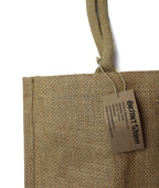 Large Jute Shopping Bag with Bottle Holders – view 4