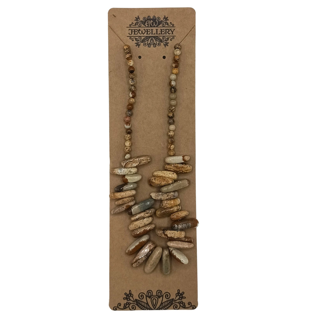 Map Stone (African Turquoise) Longstone Necklace – view 3