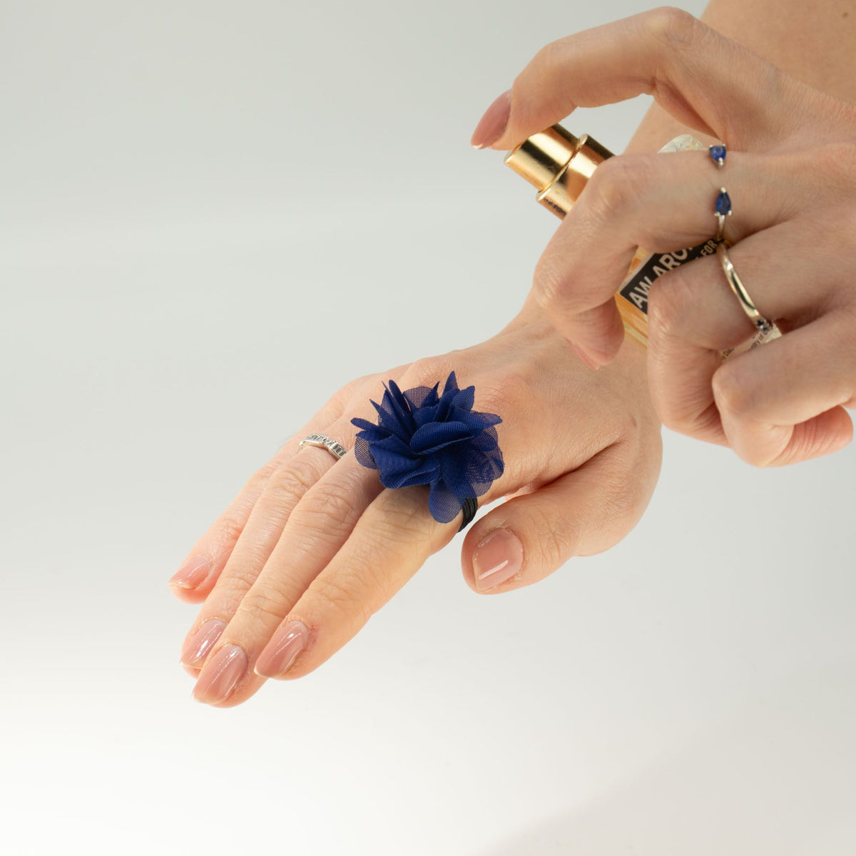 Navy Blue Fragrance Chiffon Diffuser Ring – view 3