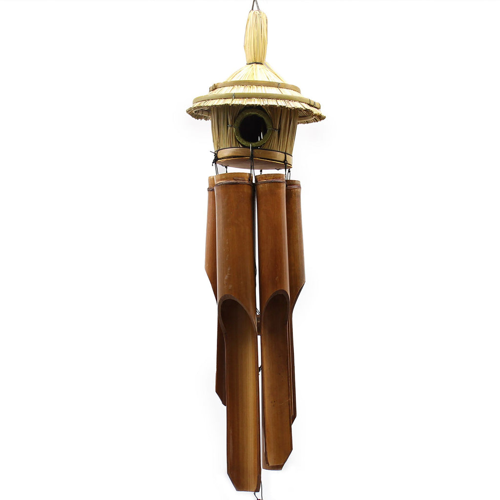 Large Round Seagrass Birdhouse with Wind Chimes, 56 x 20 cm – view 2