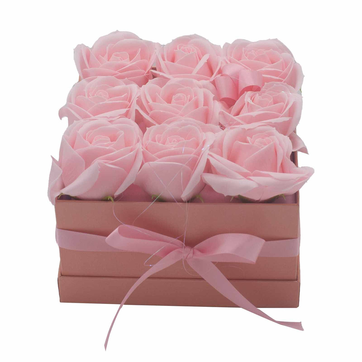 9 Pink Soap Roses Square Gift Box – view 2