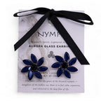 Nymph Royal Blue Flowers Vintage Glass Earrings – view 4