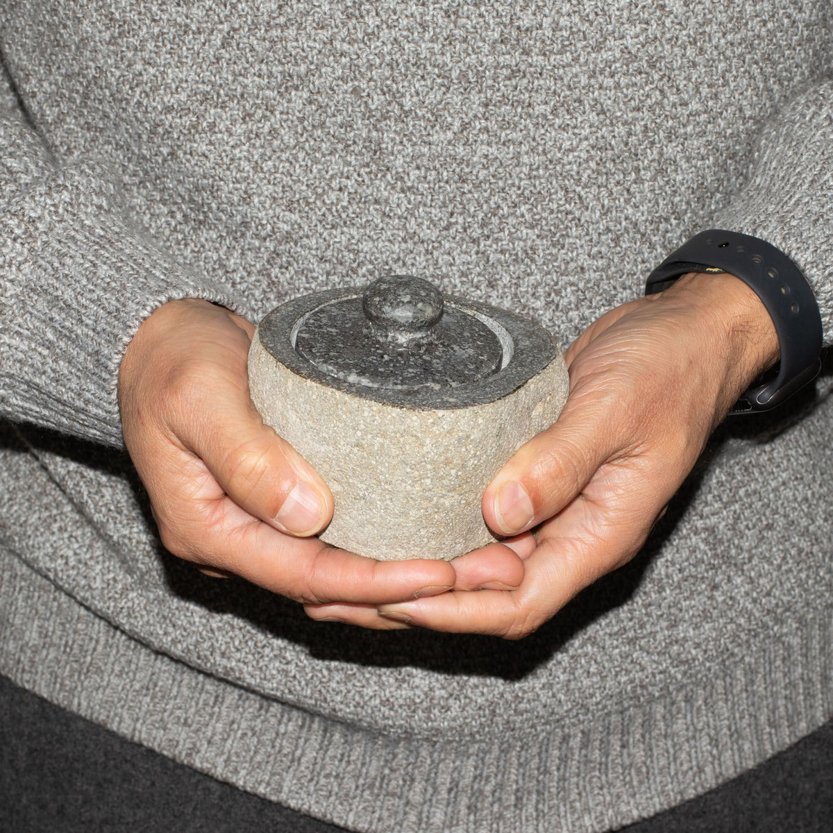 Natural Riverstone Grounding Pot - Small - approx 9x7cm – view 8