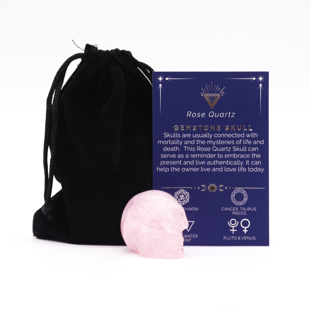 Small Rose Quartz Crystal Skull Figure 4cm