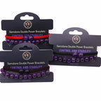 Amethyst Double Power Bracelet Set