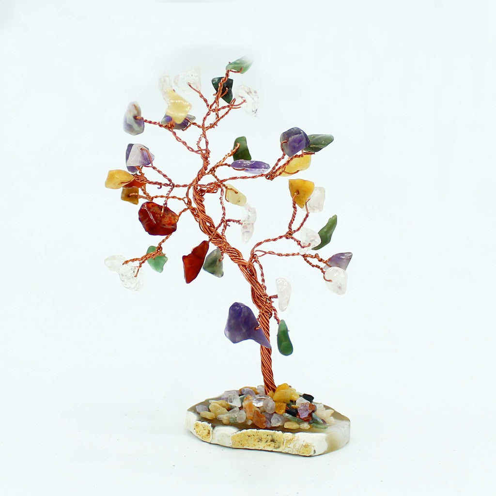 Multi Gemstone Tree on Natural Agate Base - 35 stones – view 3