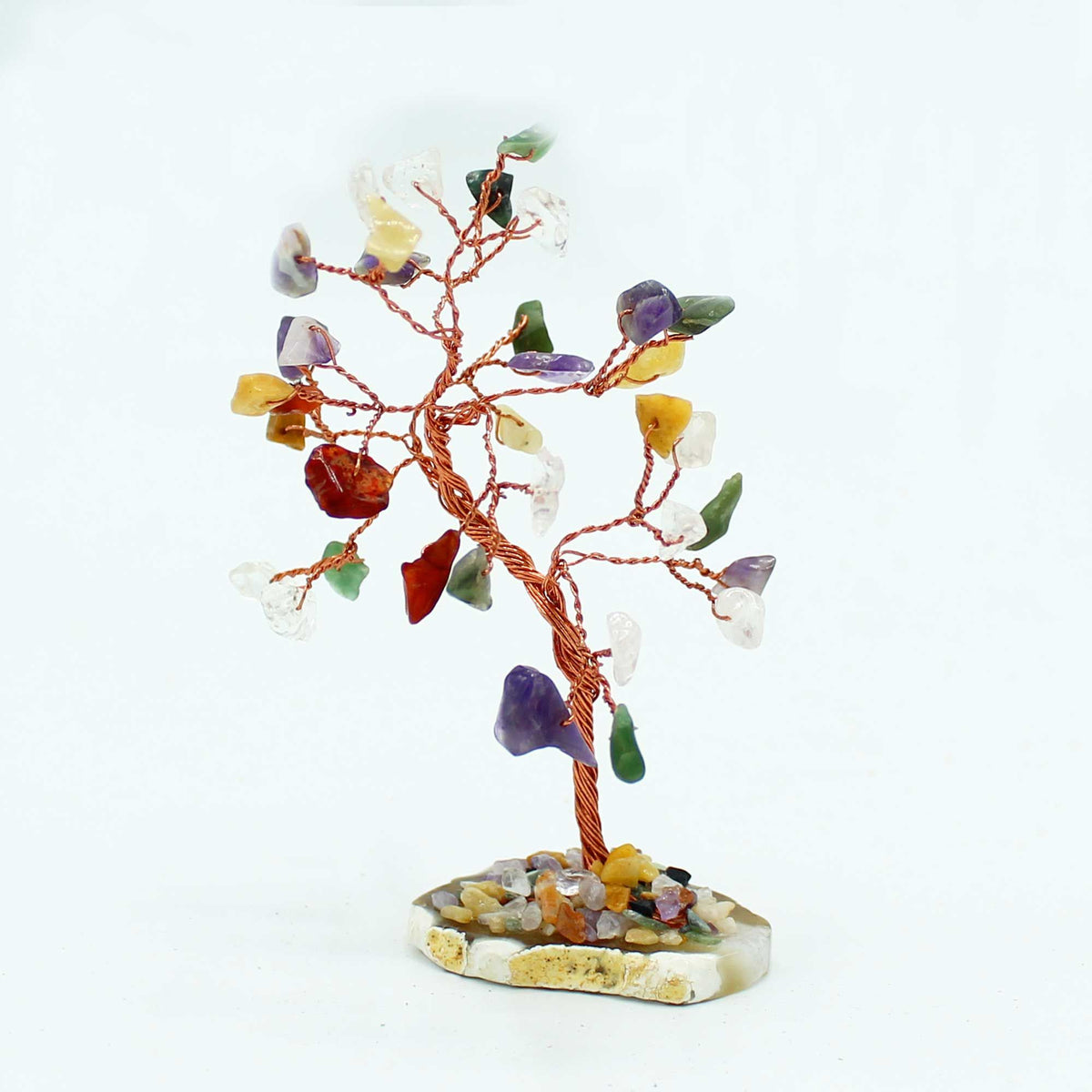 Multi Gemstone Tree on Natural Agate Base - 35 stones – view 3