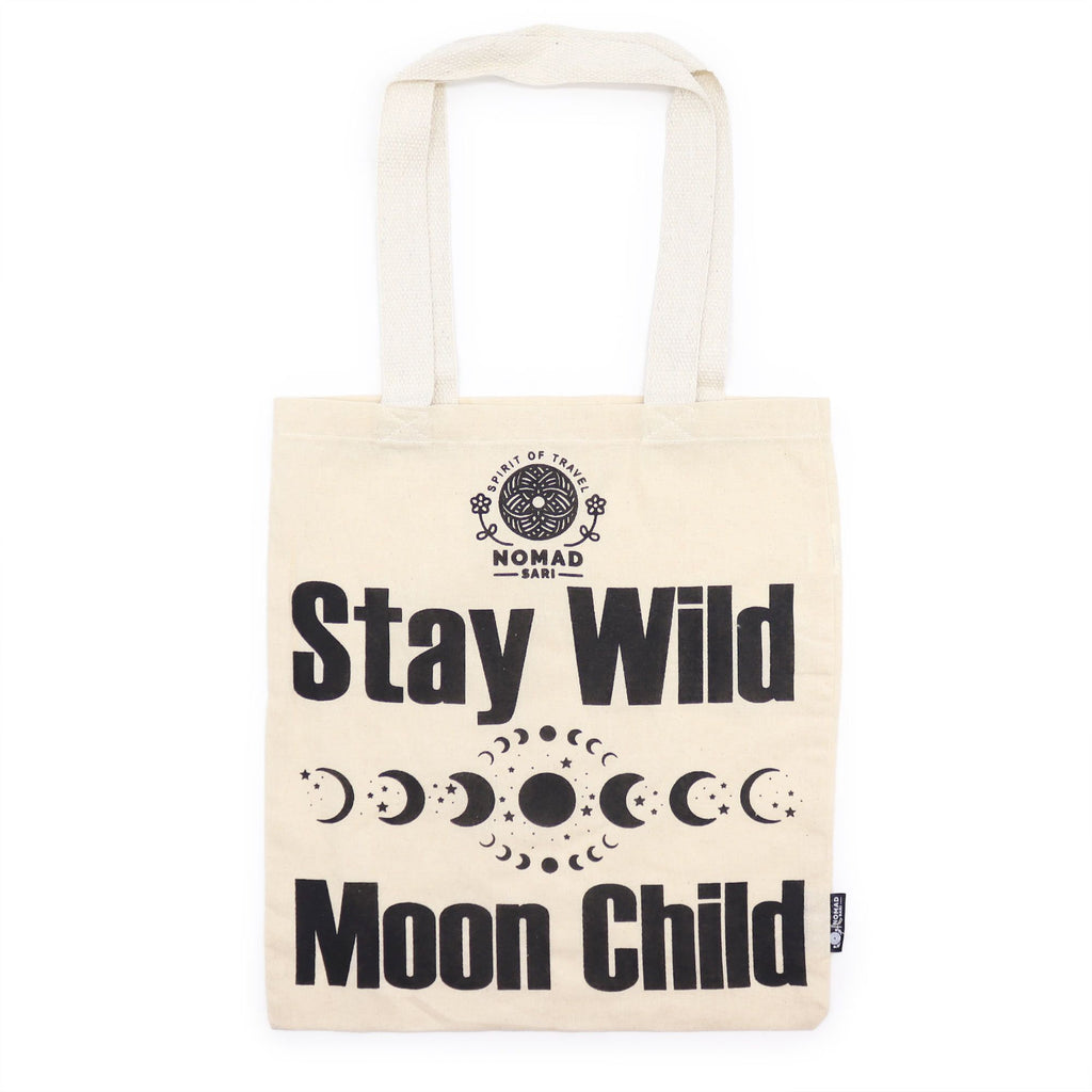 Nomad Sari Tote Bag - Stay Wild Moon Child - Natural Cotton – view 2