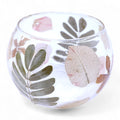 Natural Floral Glass Bowl Candle Holder - Primavera 8x10cm