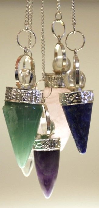 Cone Pendulum with Silver Ring - Assorted Stone – view 2