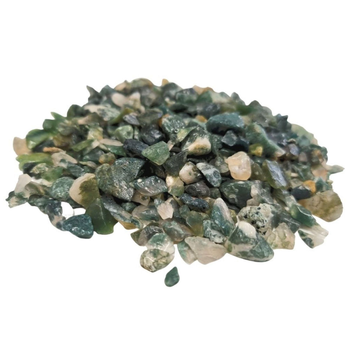 Moss Agate Gemstone Chips - 1kg Bulk Bag – view 5
