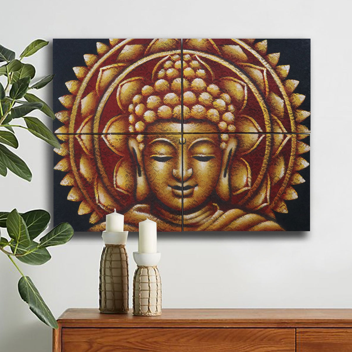 Gold Buddha Mandala Brocade, Set of 4 - 30 x 40cm – view 3