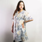 Nomad Sari Kaftan with Gold & Blue Greek Motif – view 7