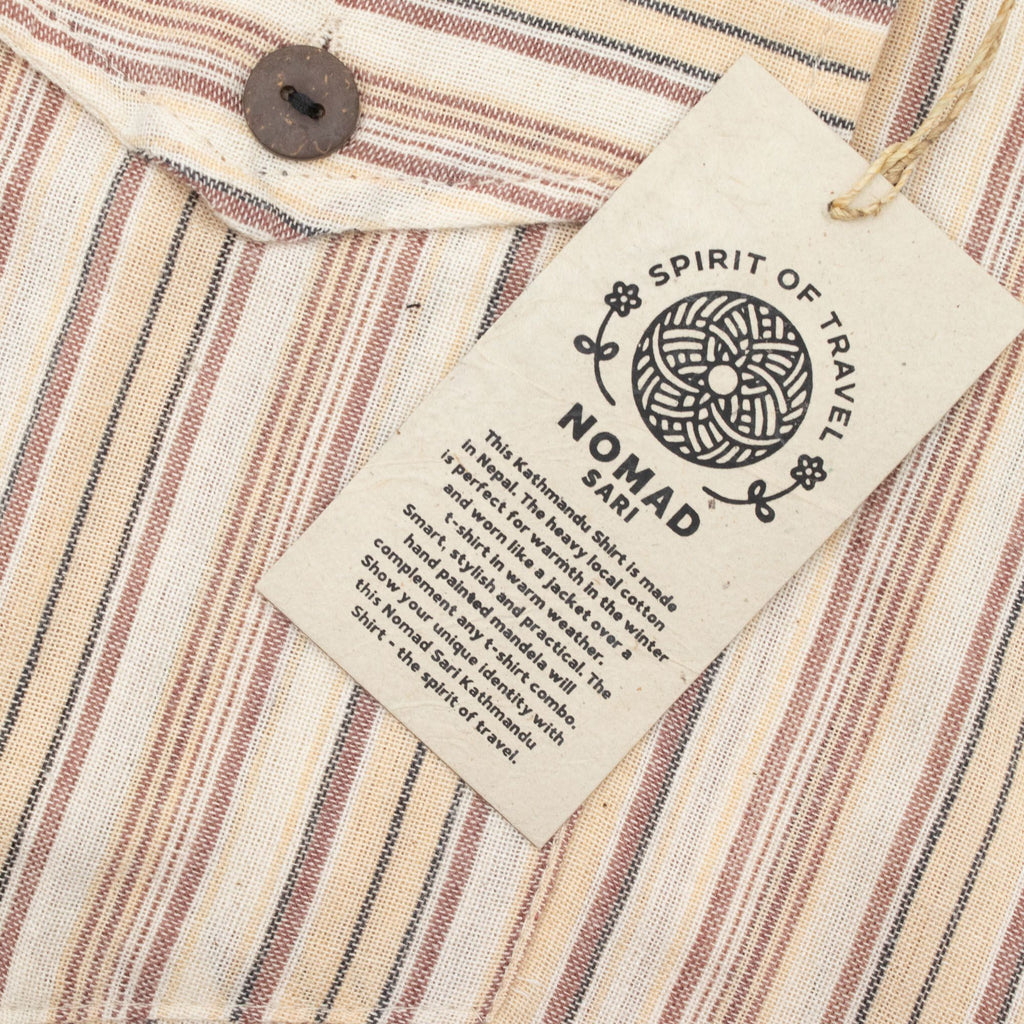 Nomad Sari Grandad Shirt - Brown Beige - XL – view 7