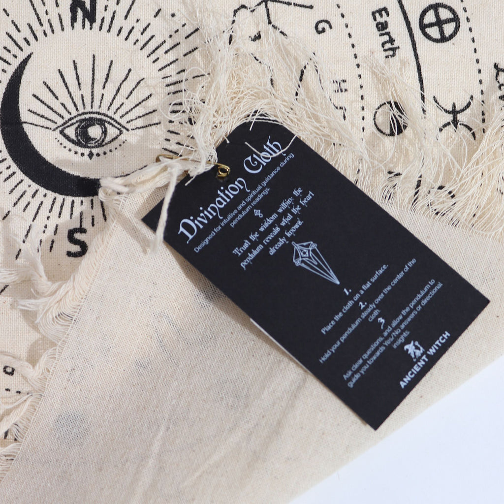 Ancient Witch All Seeing Eye Pendulum Cloth - Natural & Black