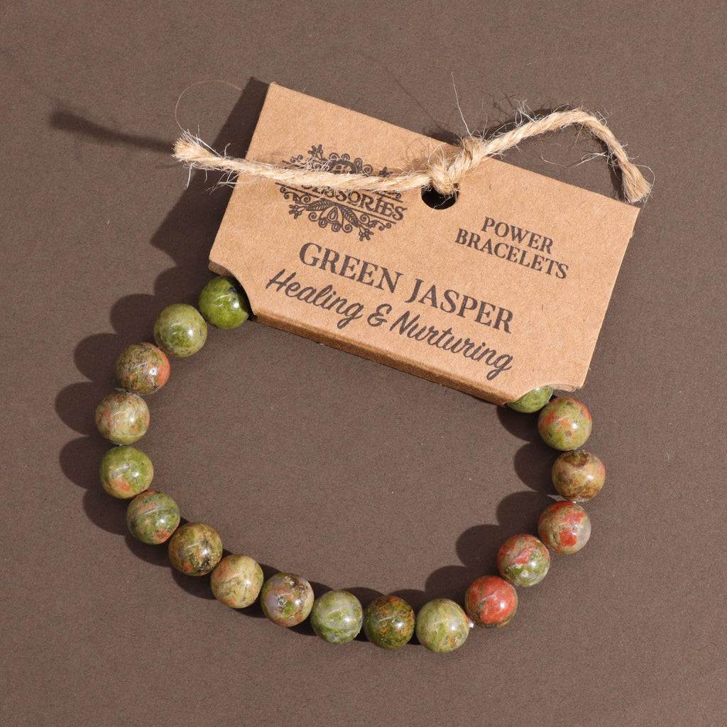 Power Bracelet - Green Jasper Beads 8mm – view 2