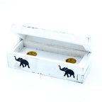 Whitewashed Mango Wood Incense Holder - Cone Smoke Box 15cm