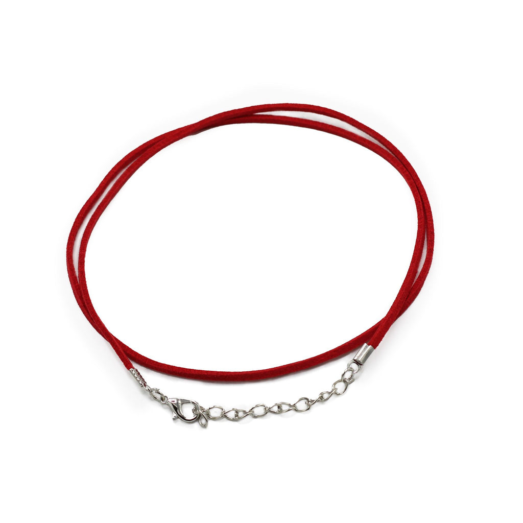 Faux Suede Pendant Cord 2.5mm x 55cm - Red – view 2