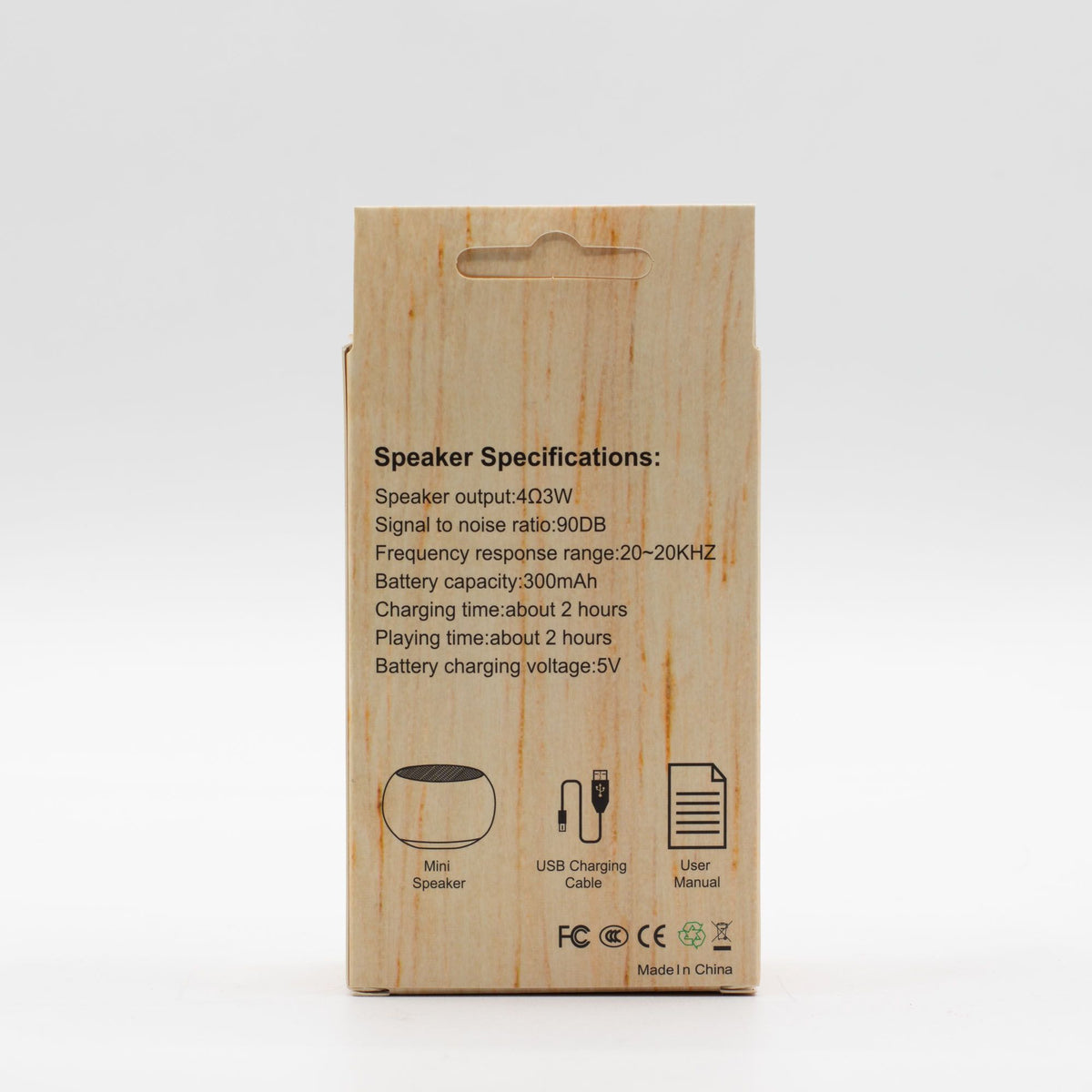 Wooden-Finish Mini Bluetooth Speaker, Mandala Grille – view 7