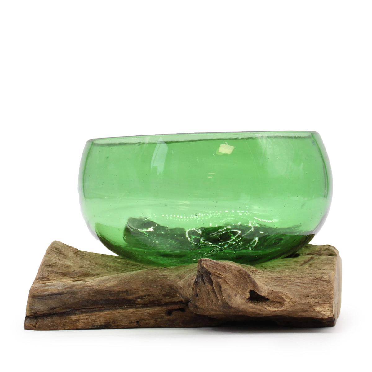 Recycled Glass Bowl on Wood - Wide – view 2
