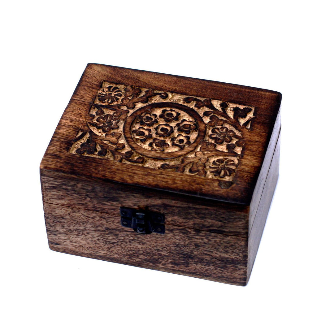 Carved Mango Wood Box for 12 Essential Oil Bottles, 10 ml – view 4
