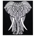 Black and White Cotton Bedspread, Elephant